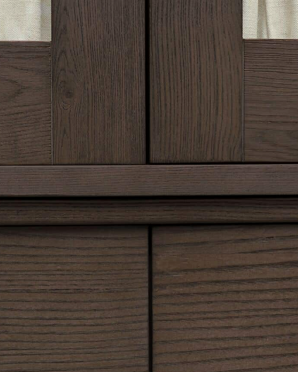 living room furniture modern mountain frame and door frame: solid ash cabinet Hello Norden - Olav Tall Cabinet Dark, detail view