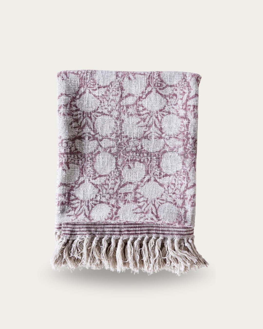 Sunniva Handloom Cotton Throw Floral Print - Throw - Hello Norden
