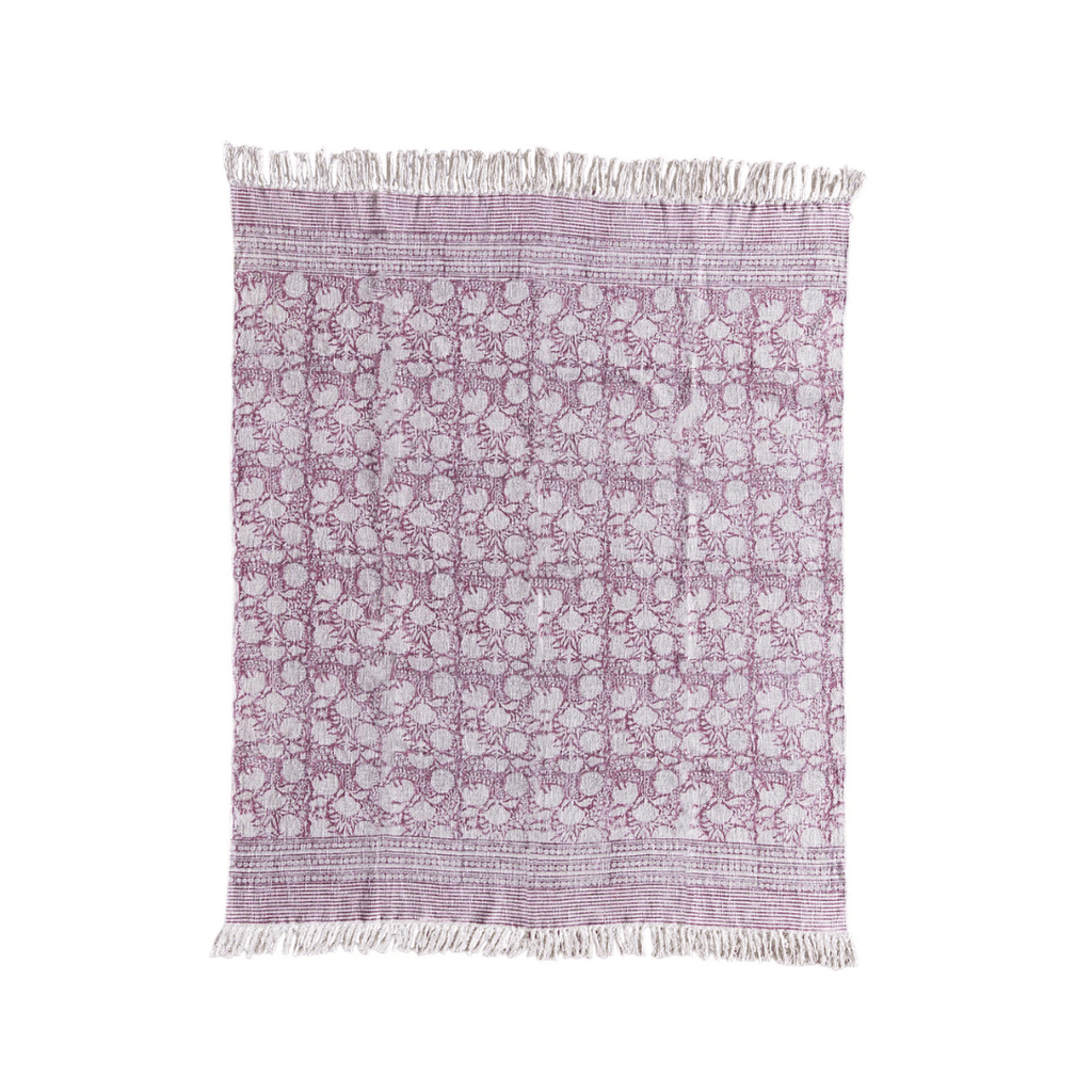 Sunniva Handloom Cotton Throw Floral Print - Throw - Hello Norden