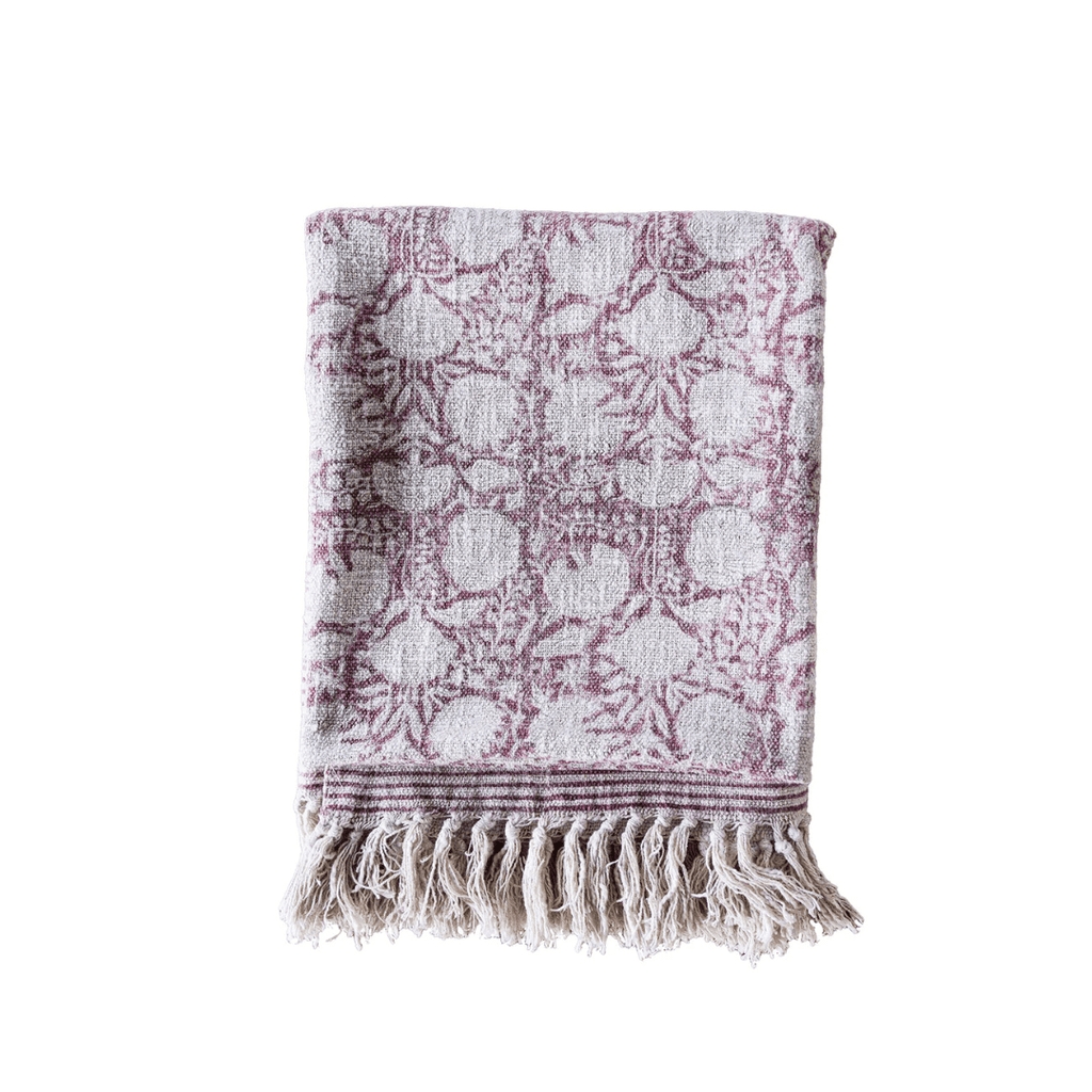 Sunniva Handloom Cotton Throw Floral Print - Throw - Hello Norden