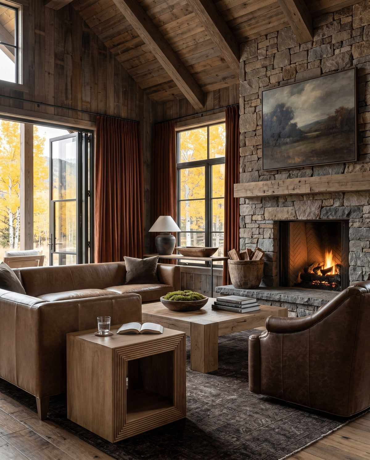 modern mountain Synnova Coffee Table Hello Norden, shown in a rustic modern room