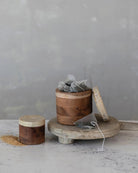 Synnove Wood Container with Marble Lid - Kitchen & Dining - Hello Norden