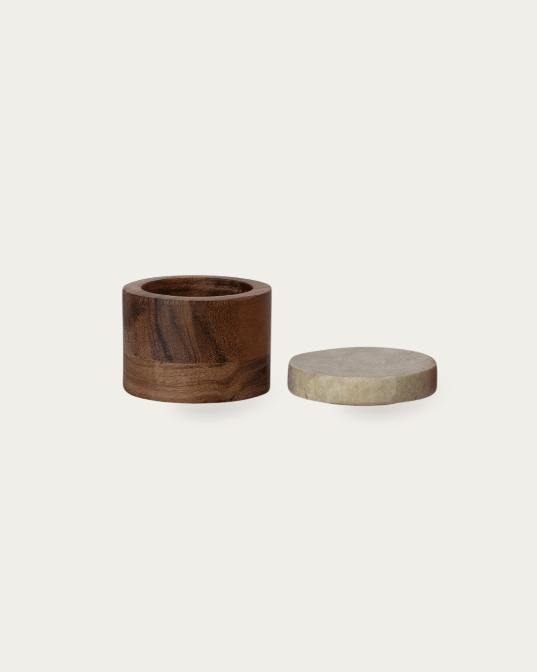Synnove Wood Container with Marble Lid - Kitchen & Dining - Hello Norden