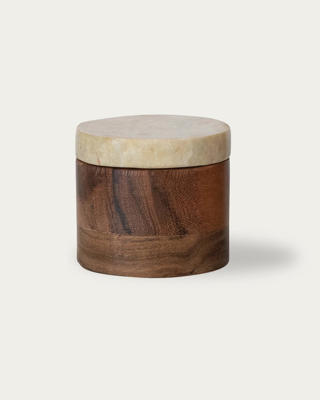 Synnove Wood Container with Marble Lid - Kitchen & Dining - Hello Norden