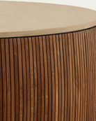 living room furniture modern mountain micro cement and teak wood coffee table Hello Norden - Ottar Coffee Table, detail view