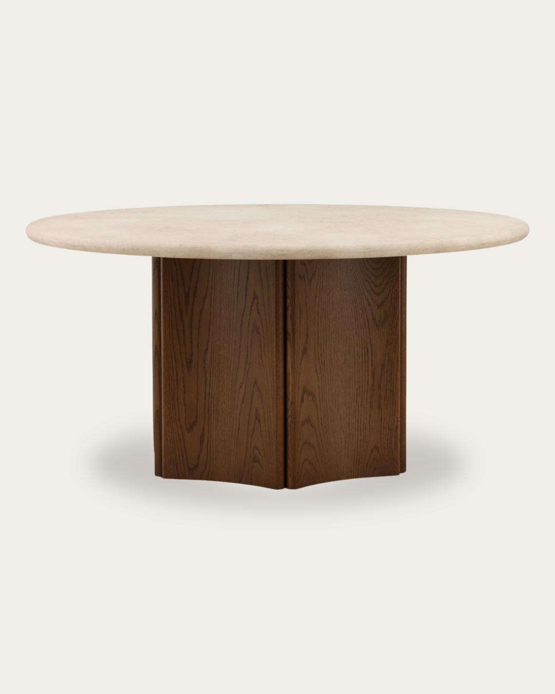 dining room furniture modern mountain oak wood dining table Hello Norden - Torvald Round Dining Table, detail view