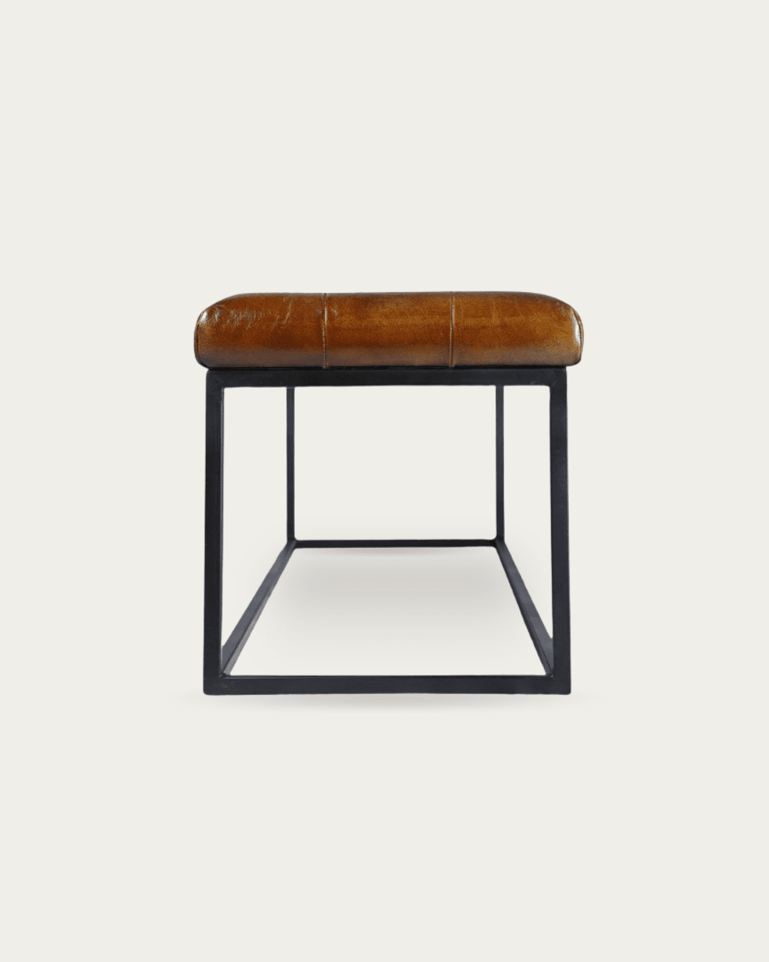 Selma Leather Ottoman Square - Ottomans & Poufs - Hello Norden
