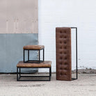Selma Leather Ottoman Square - Ottomans & Poufs - Hello Norden
