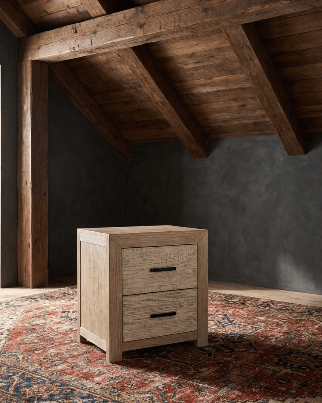 Riven Double Drawer Nightstand - Nightstands - Hello Norden
