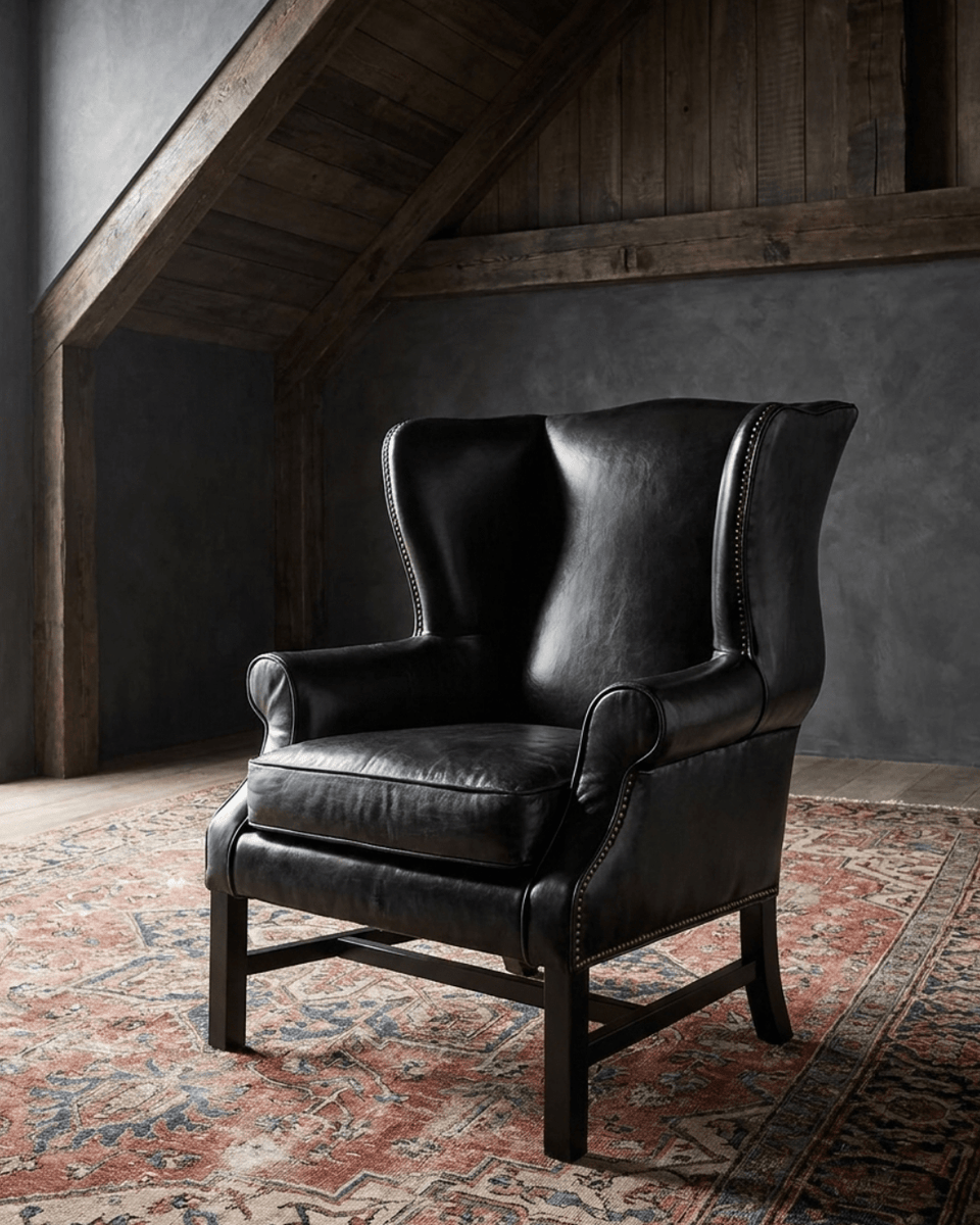 Holmes Wingback Leather Chair