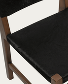 dining room furniture modern mountain upholstery: hair on hide leather dining chair Hello Norden - Thomas Dining Chair, detail view