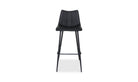Valdemar Leather Bar Stool - Black - front