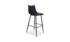 Valdemar Leather Bar Stool - Black - angle