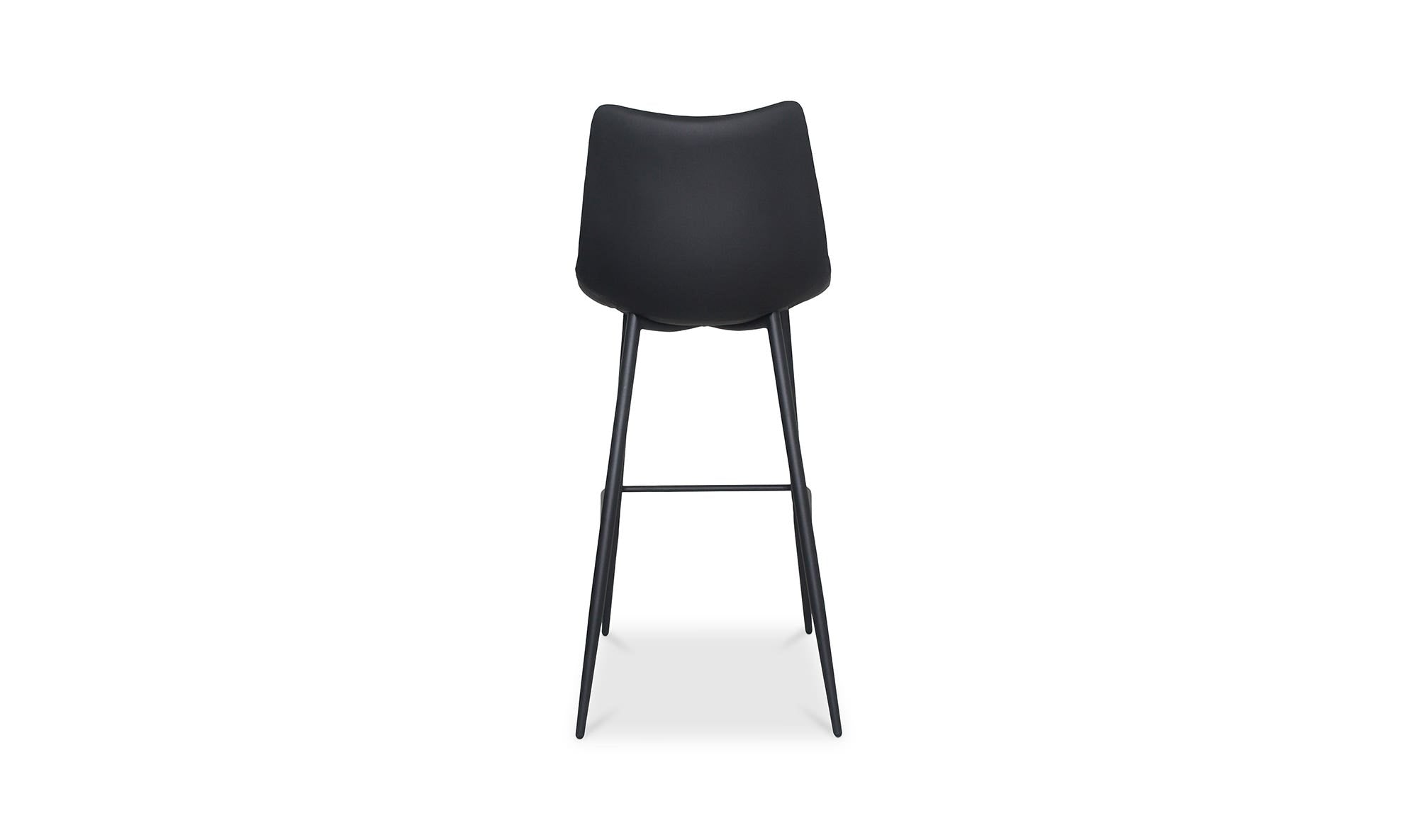 Valdemar Leather Bar Stool - Black - back
