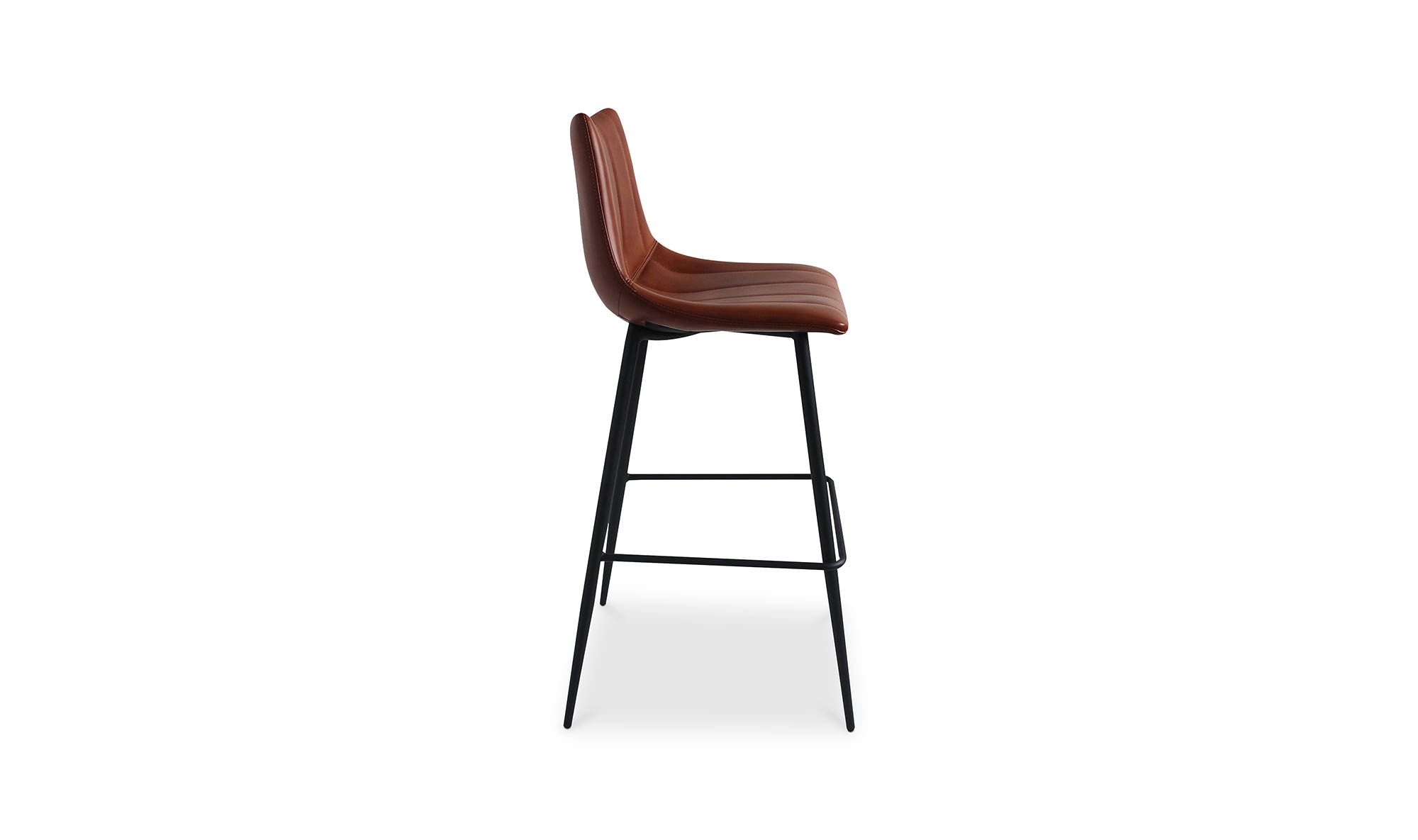 Valdemar Leather Bar Stool - Brown - back