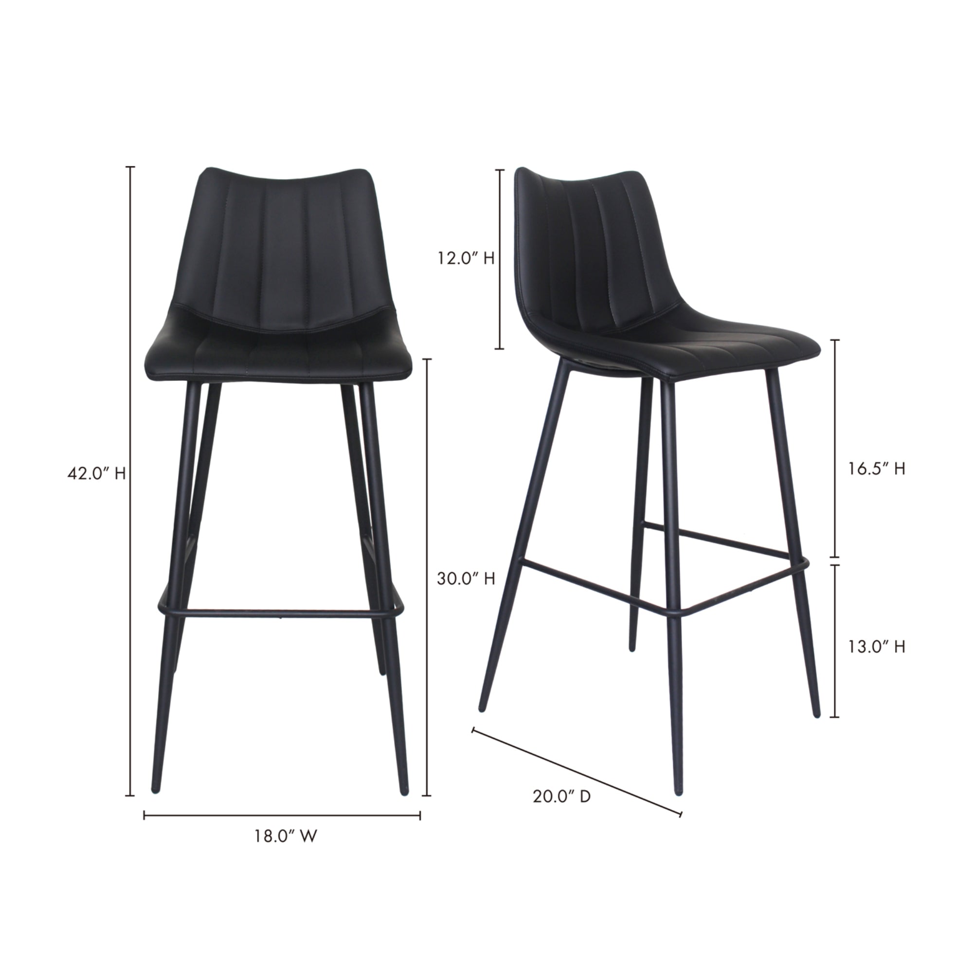 Valdemar Bar Chairs (Set of 2) - Bar Stools - Hello Norden