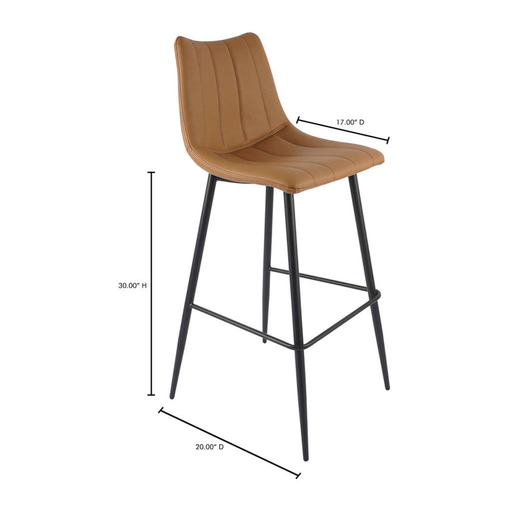 Valdemar Leather Bar Chairs (Set of 2) - Bar Stools - Hello Norden