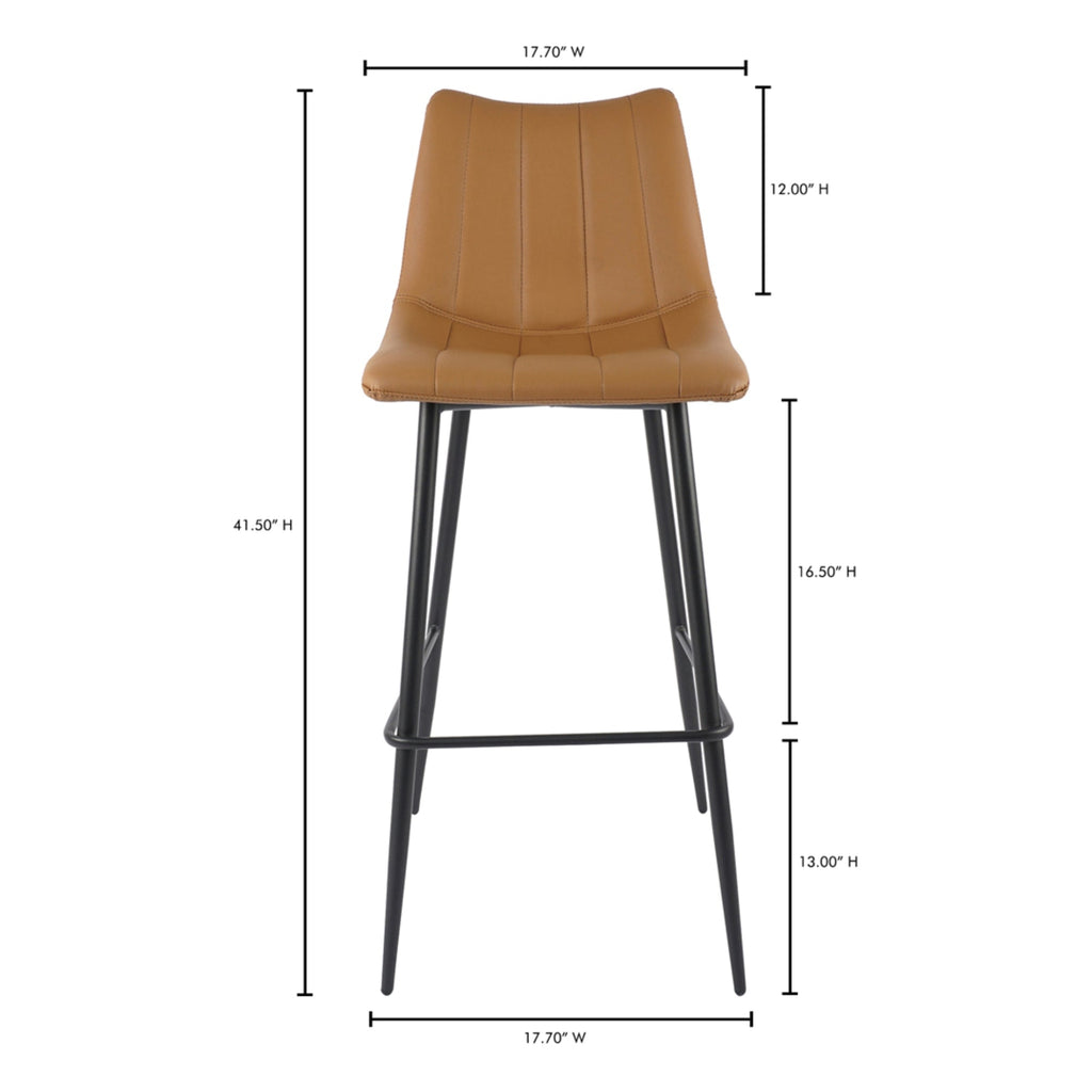 Valdemar Leather Bar Chairs (Set of 2) - Bar Stools - Hello Norden