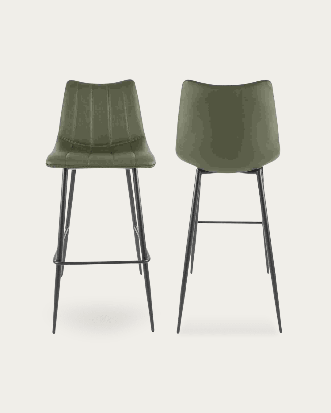 Valdemar Leather Bar Chairs (Set of 2) - Bar Stools - Hello Norden