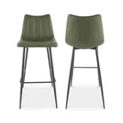 Valdemar Leather Bar Chairs (Set of 2) - Bar Stools - Hello Norden