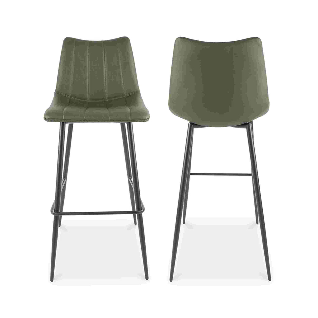 Valdemar Leather Bar Chairs (Set of 2) - Bar Stools - Hello Norden