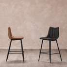 Valdemar Leather Bar Chairs (Set of 2) - Bar Stools - Hello Norden