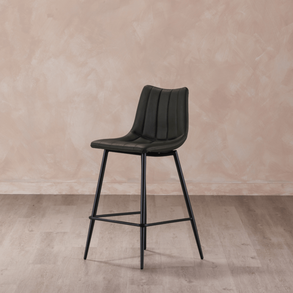 Valdemar Leather Bar Chairs (Set of 2) - Bar Stools - Hello Norden