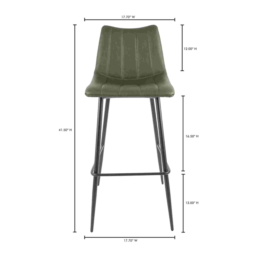 Valdemar Leather Bar Chairs (Set of 2) - Bar Stools - Hello Norden