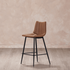 Valdemar Leather Bar Chairs (Set of 2) - Bar Stools - Hello Norden