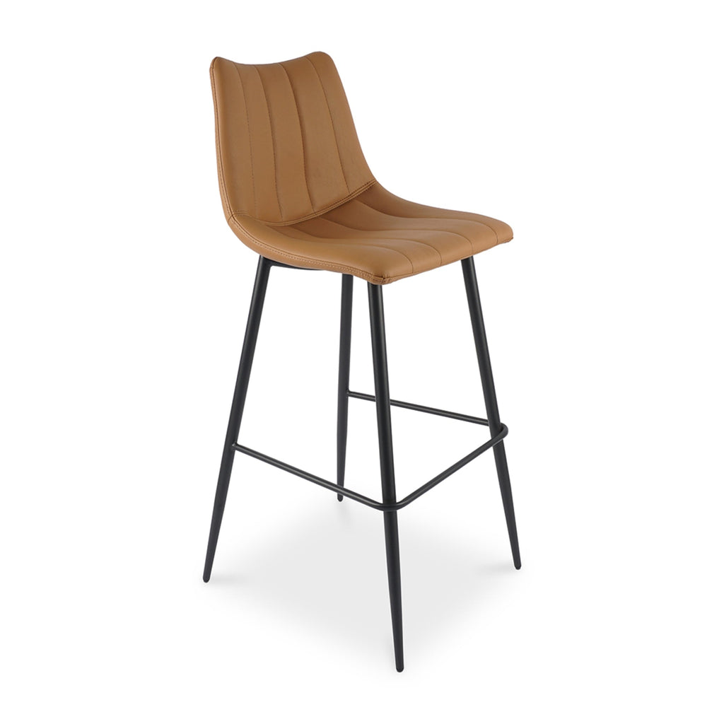 Valdemar Leather Bar Chairs (Set of 2) - Bar Stools - Hello Norden