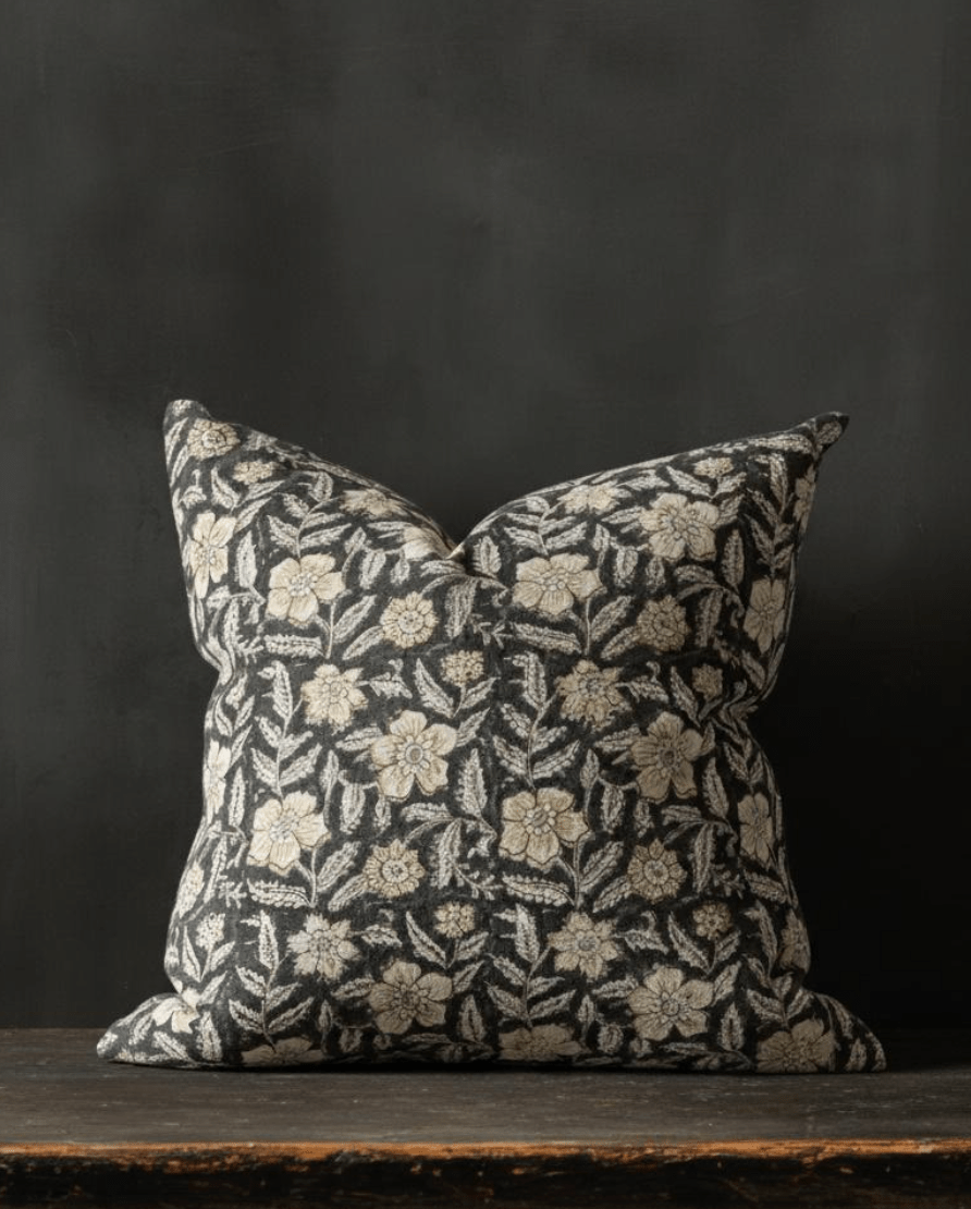 Vega Pillow - Vintage Floral Throw Pillows - Hello Norden Navy