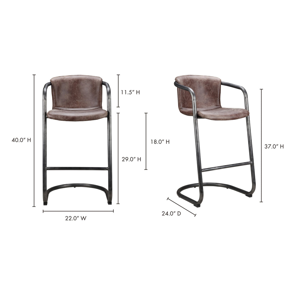 Victor Leather Bar Chair (Set of 2) - Bar Stools - Hello Norden