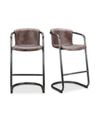 Victor Leather Bar Chair (Set of 2) - Bar Stools - Hello Norden