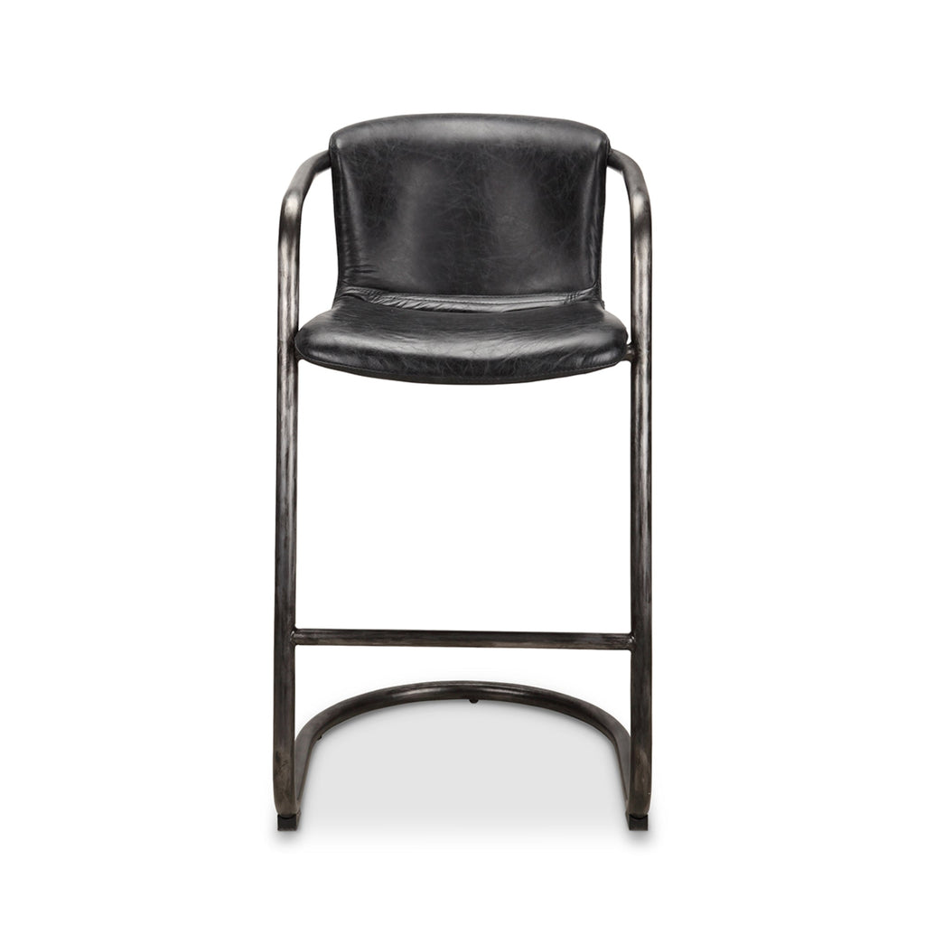 Victor Leather Bar Chair (Set of 2) - Bar Stools - Hello Norden