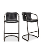 Victor Leather Bar Chair (Set of 2) - Bar Stools - Hello Norden