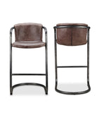 Victor Leather Bar Chair (Set of 2) - Bar Stools - Hello Norden