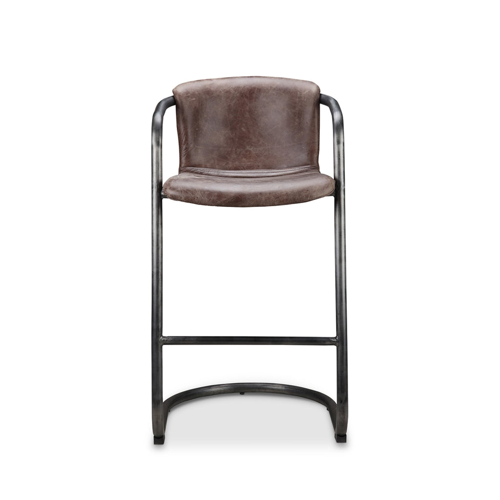 Victor Leather Bar Chair (Set of 2) - Bar Stools - Hello Norden