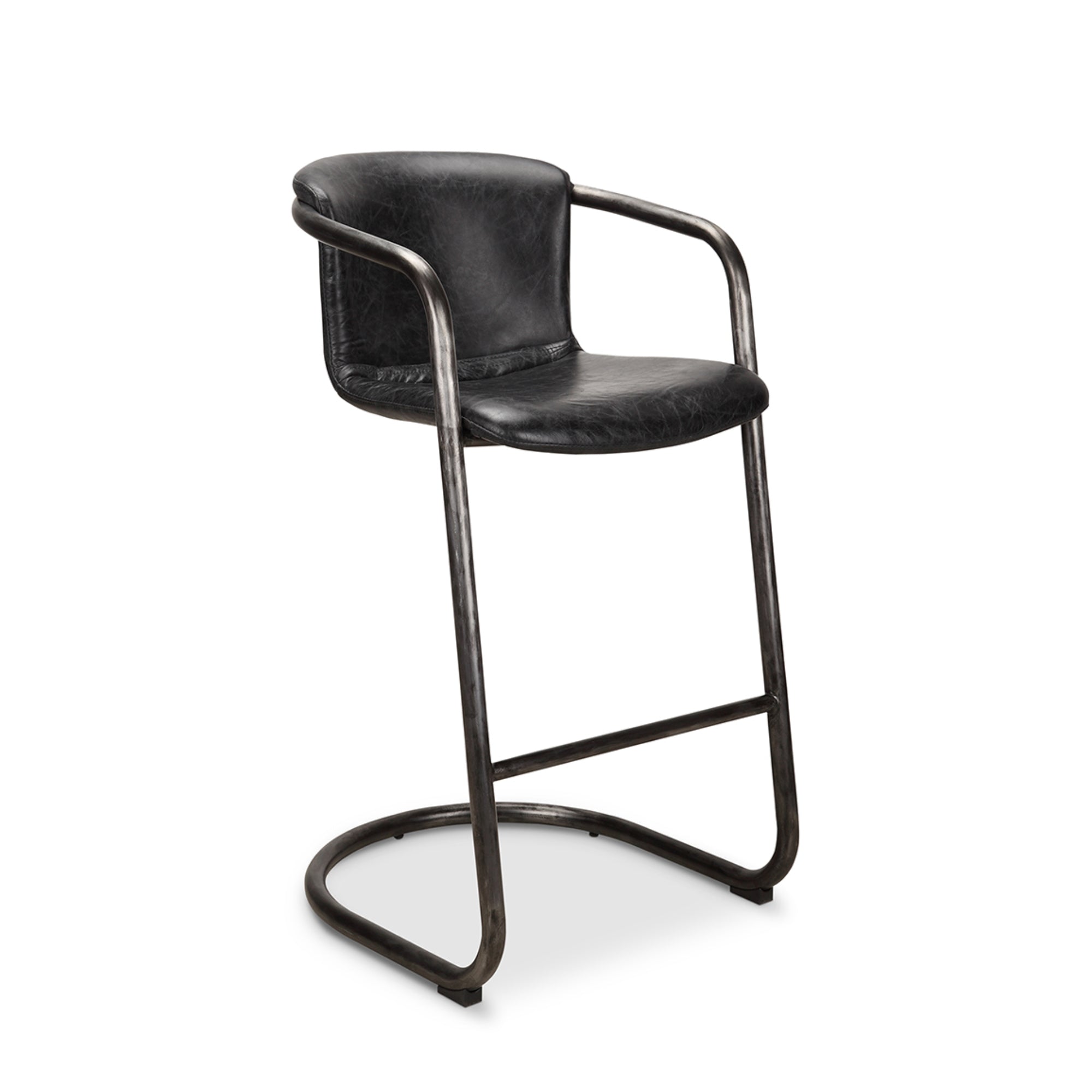 Victor Leather Bar Chair (Set of 2) - Bar Stools - Hello Norden