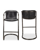 Victor Leather Bar Chair (Set of 2) - Bar Stools - Hello Norden