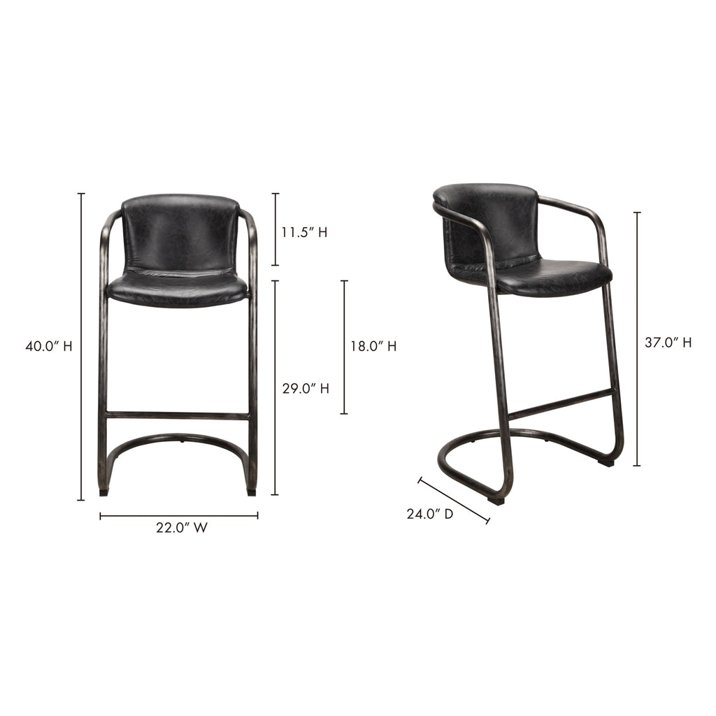 Victor Leather Bar Chair (Set of 2) - Bar Stools - Hello Norden
