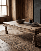 living room furniture modern mountain coffee table Hello Norden - Vidar Salvaged Wood Coffee Table, styled in a modern rustic room