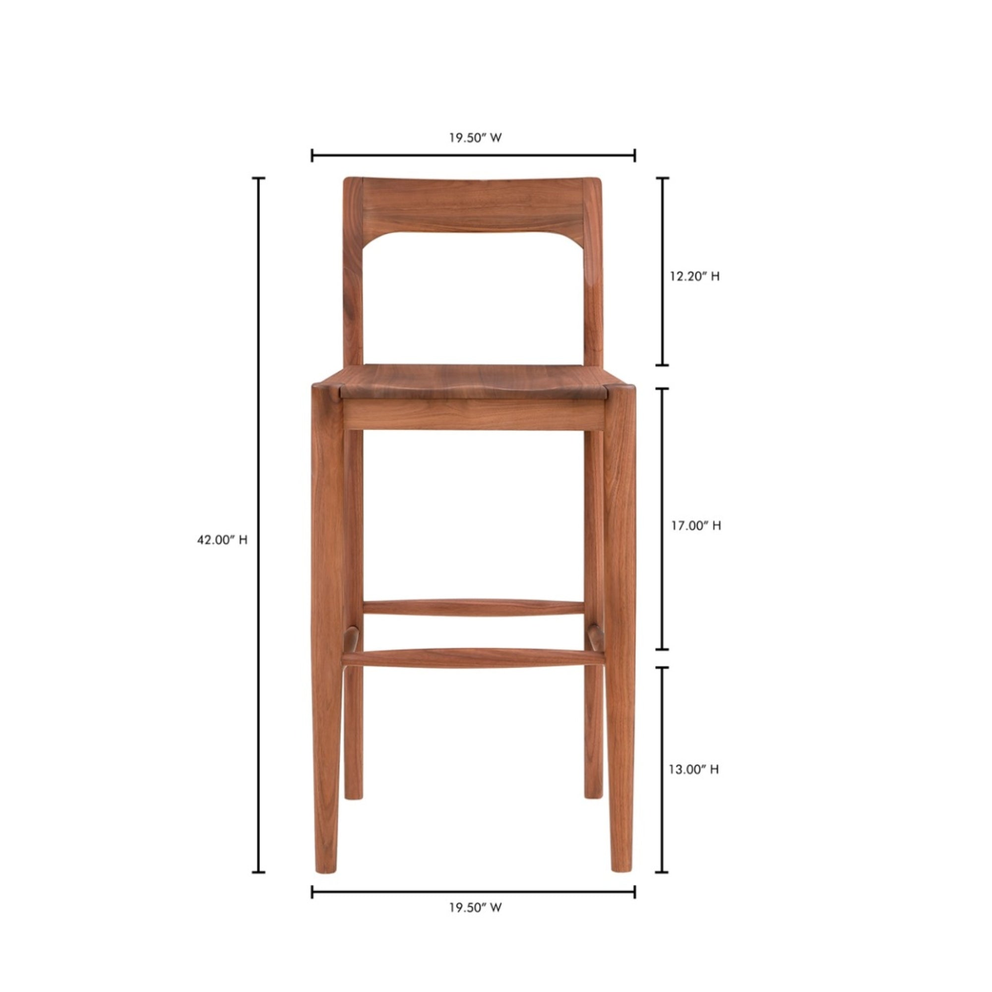 Villads Walnut Bar Chair - Bar Stools - Hello Norden