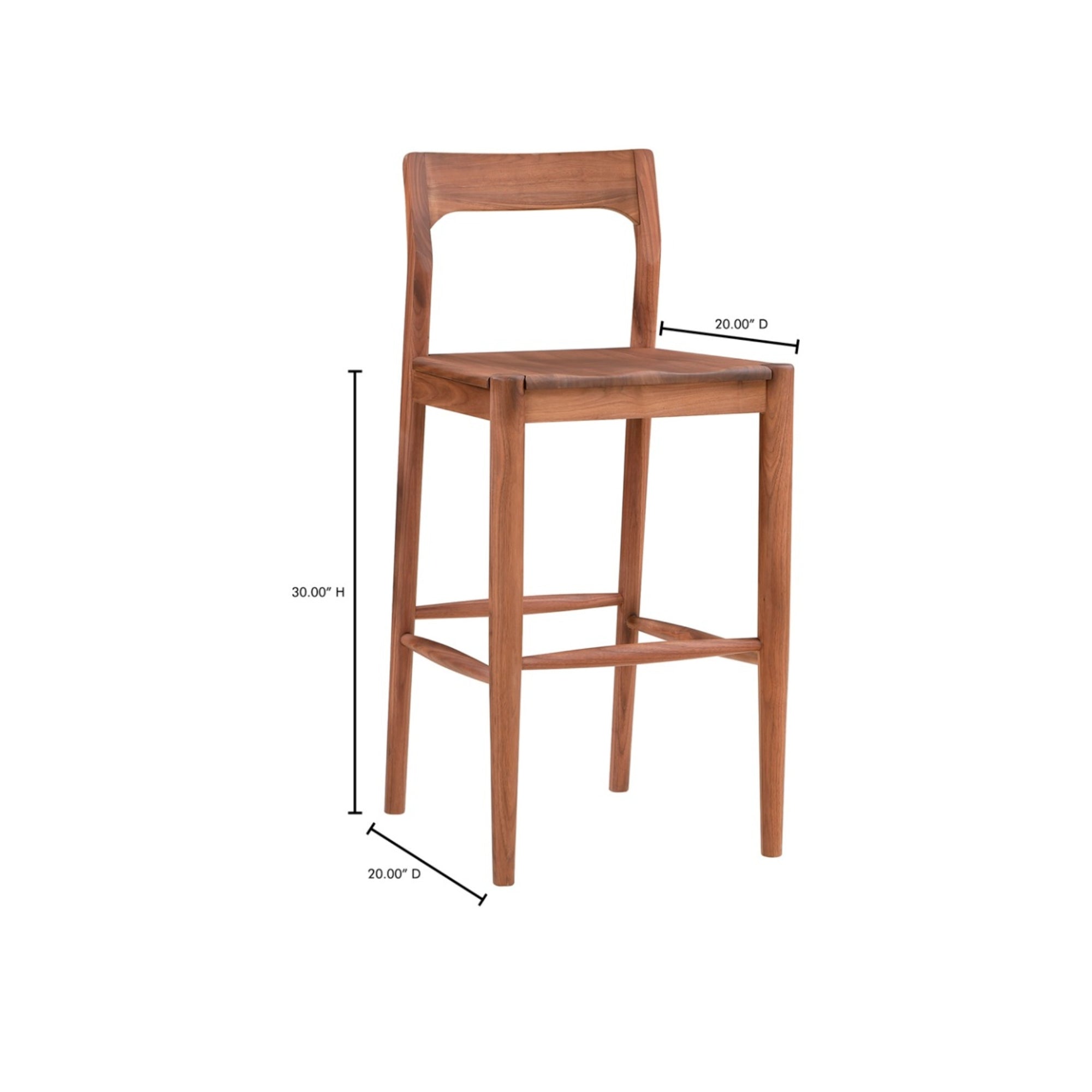 Villads Walnut Bar Chair - Bar Stools - Hello Norden