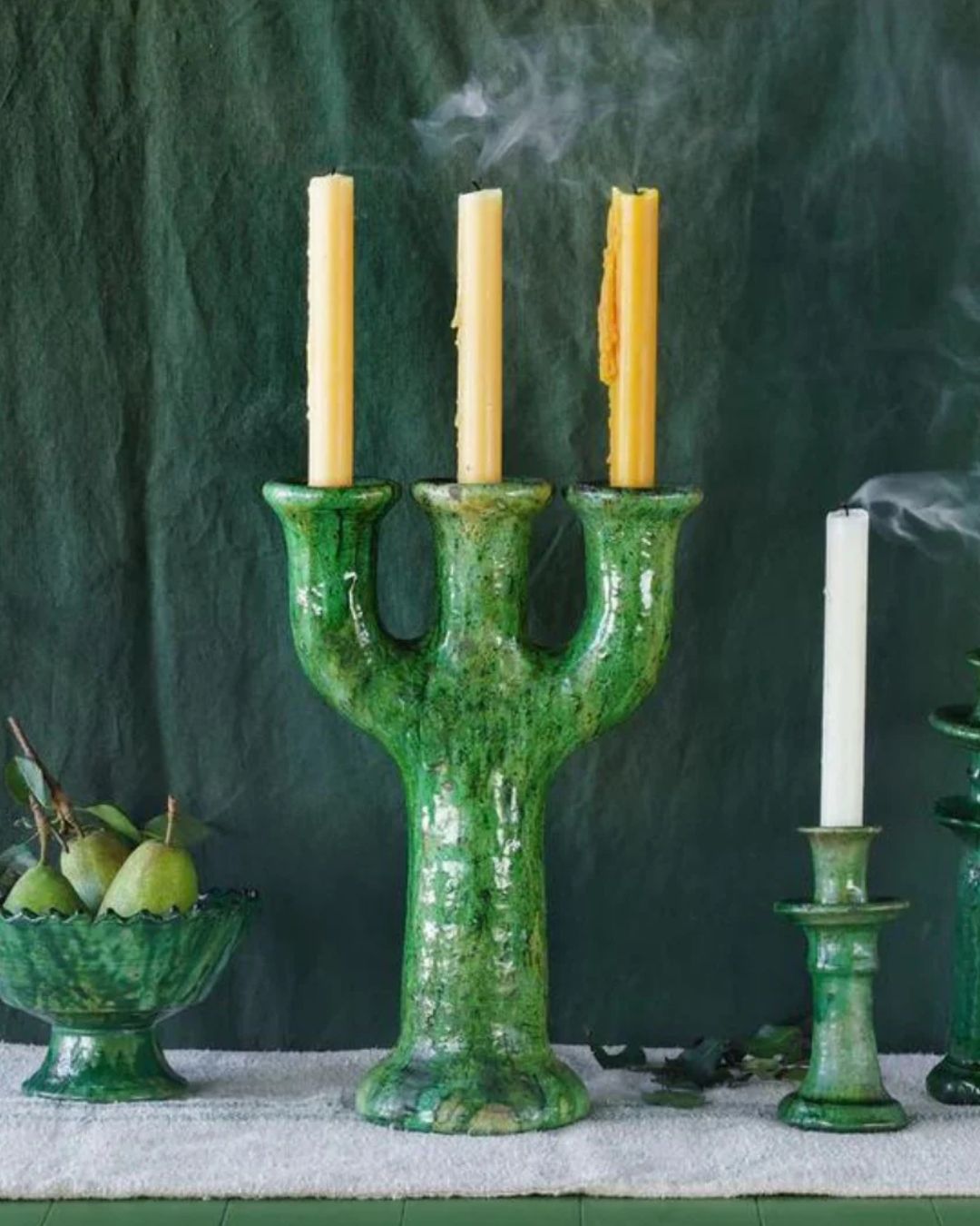Vintage Tamegroute Candlestick Holder - Candle Holders - Hello Norden