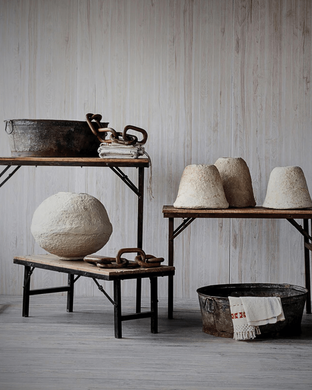 Rikke Vintage Zinc Basin - Planters & Pots - Hello Norden