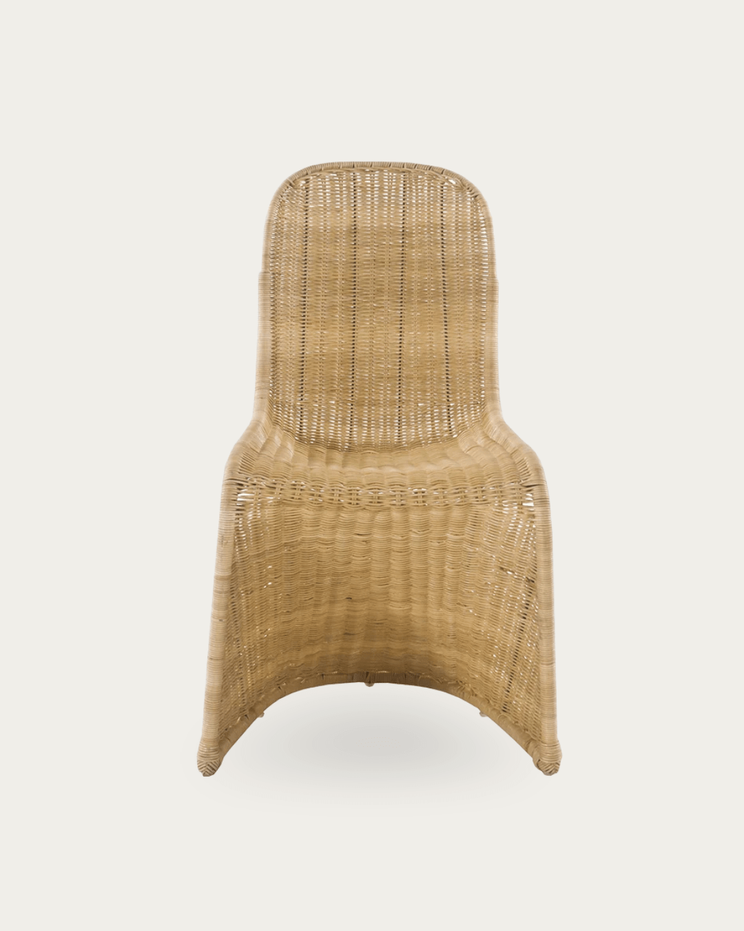 Hansel Panton Curved Accent Chair in Rattan Weave - Dining Chairs - Hello Norden