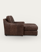 living room custom furniture modern mountain leather chaise Hello Norden - Wilhelm Double Chaise Lounge in St Croix Toasted Coco Leather