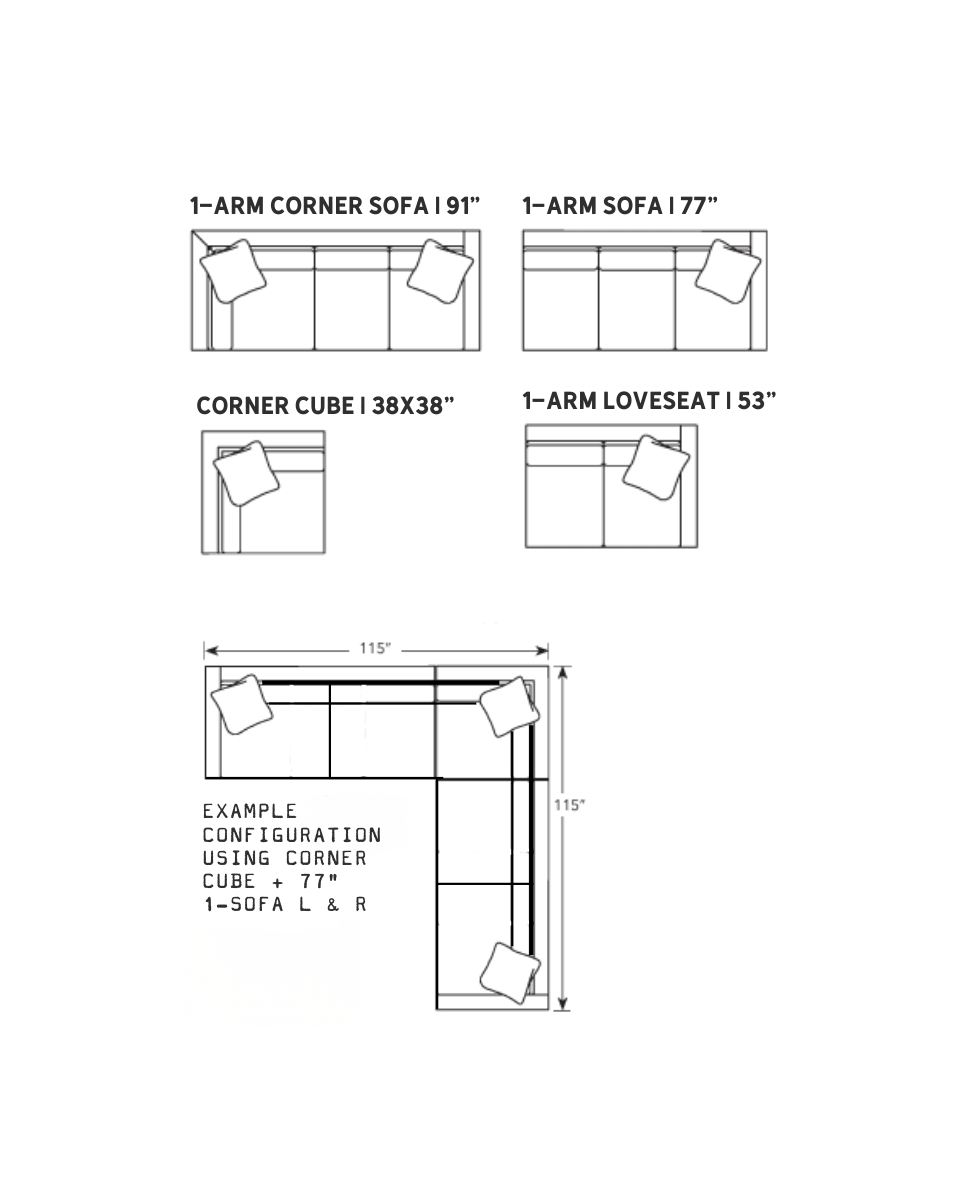 Wilhelm Sectional (91 - 115" | multiple sizes) - Sectionals - Hello Norden
