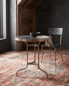 living room furniture modern mountain table Hello Norden - Wilma Black Stone and Brass Table, styled in a modern rustic room