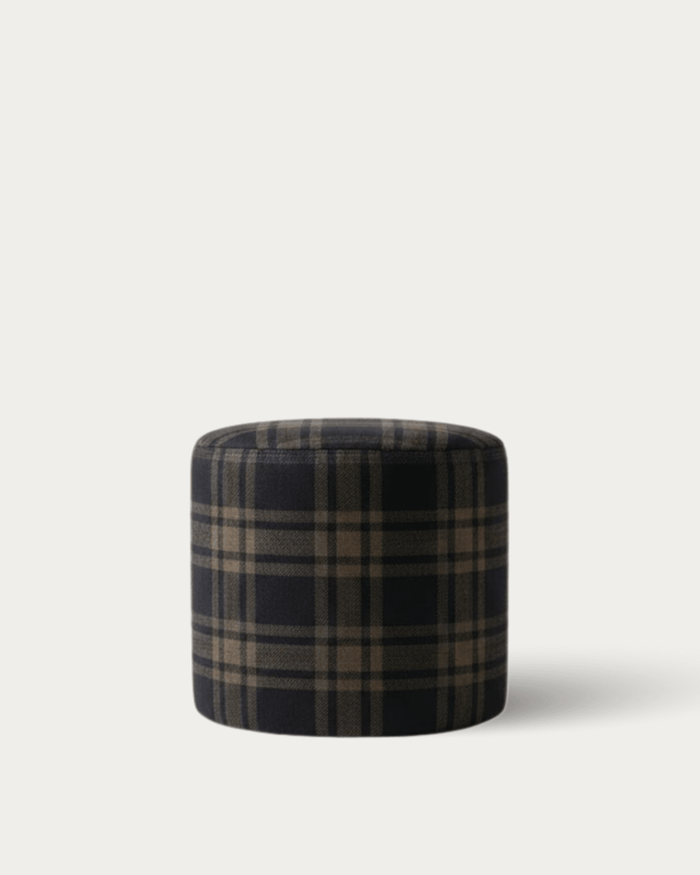 custom furniture modern mountain living room ottoman plaid 2